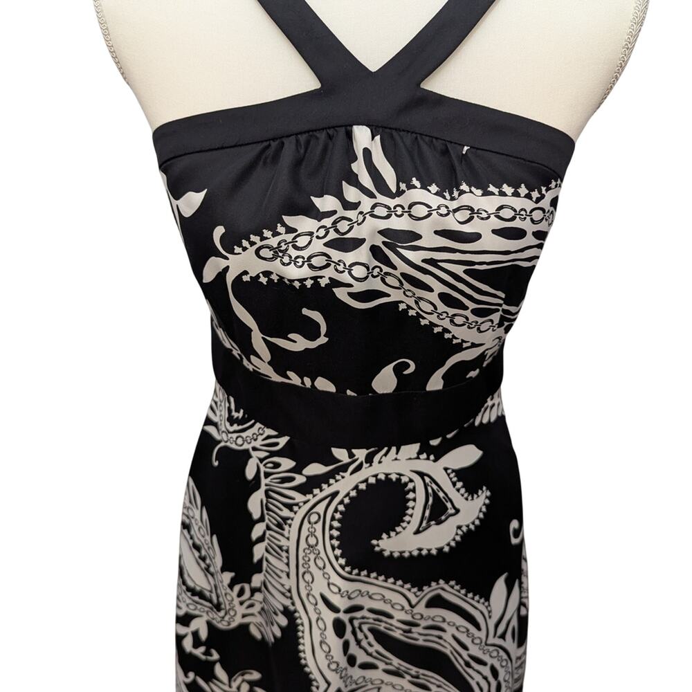 #377 - INC International Concepts Black and White Halter Midi Dress